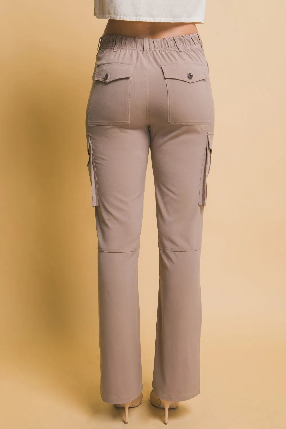 Taupe Love Tree High Rise Cargo Pants With Pockets