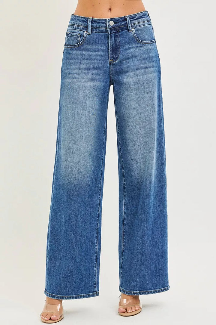 Medium Risen Slouchy Baggy Jeans With Pockets