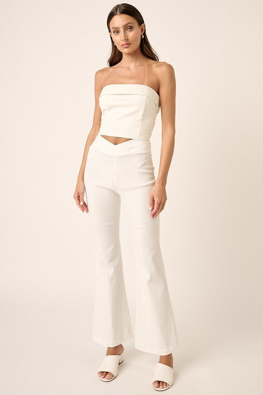 Mittoshop Surplice V Waist Flare Pants 1