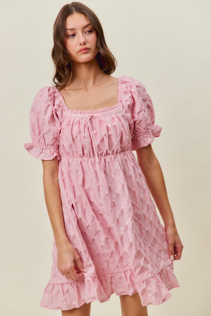 So Me Texture Woven Ruching On Bust Mini Dress 1