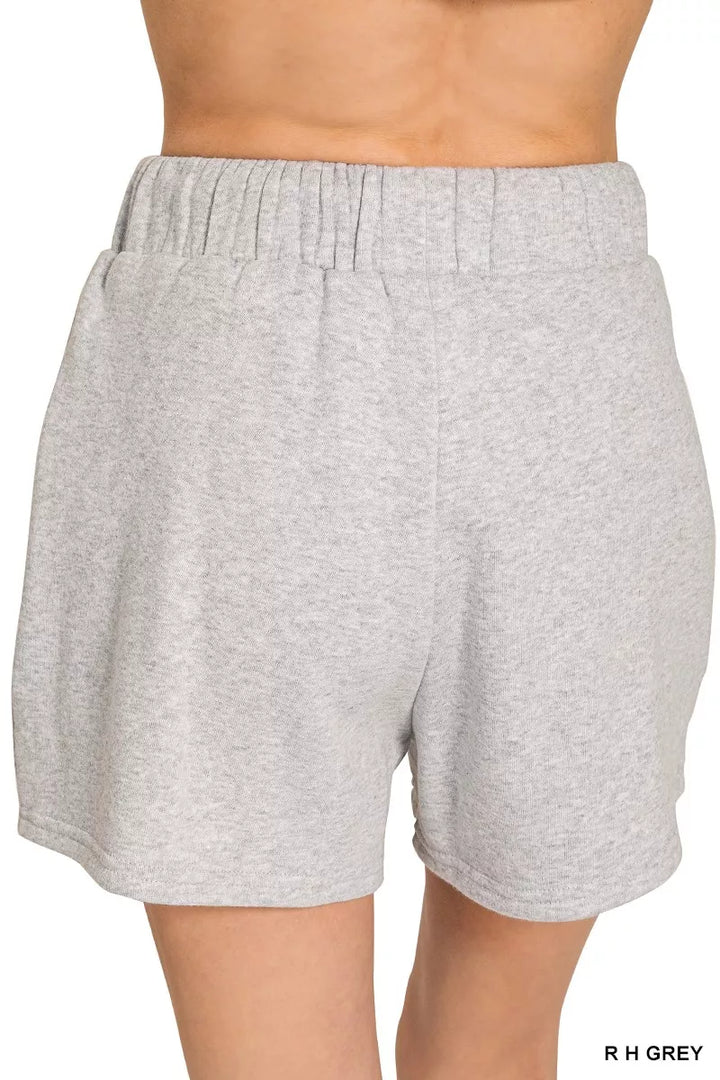 Zenana Fleece Long Sleeve Sweatshirts Shorts Set 1