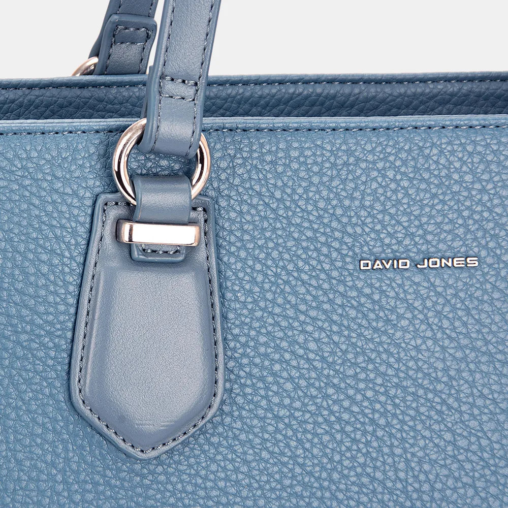 Creamy White David Jones Pu Leather Tote Bag 1