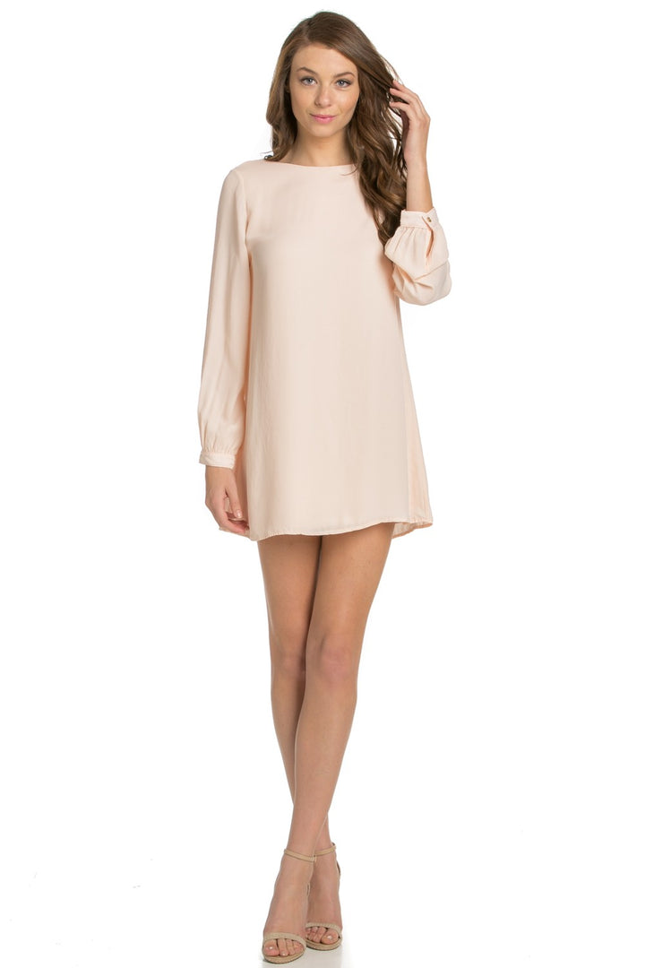 Blush Long Sleeve Shift Dress Coral