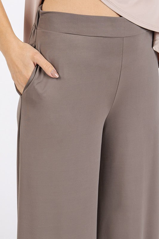 Mittoshop Yoga Air Stretch Elastic Waist Wide Leg Pants 2