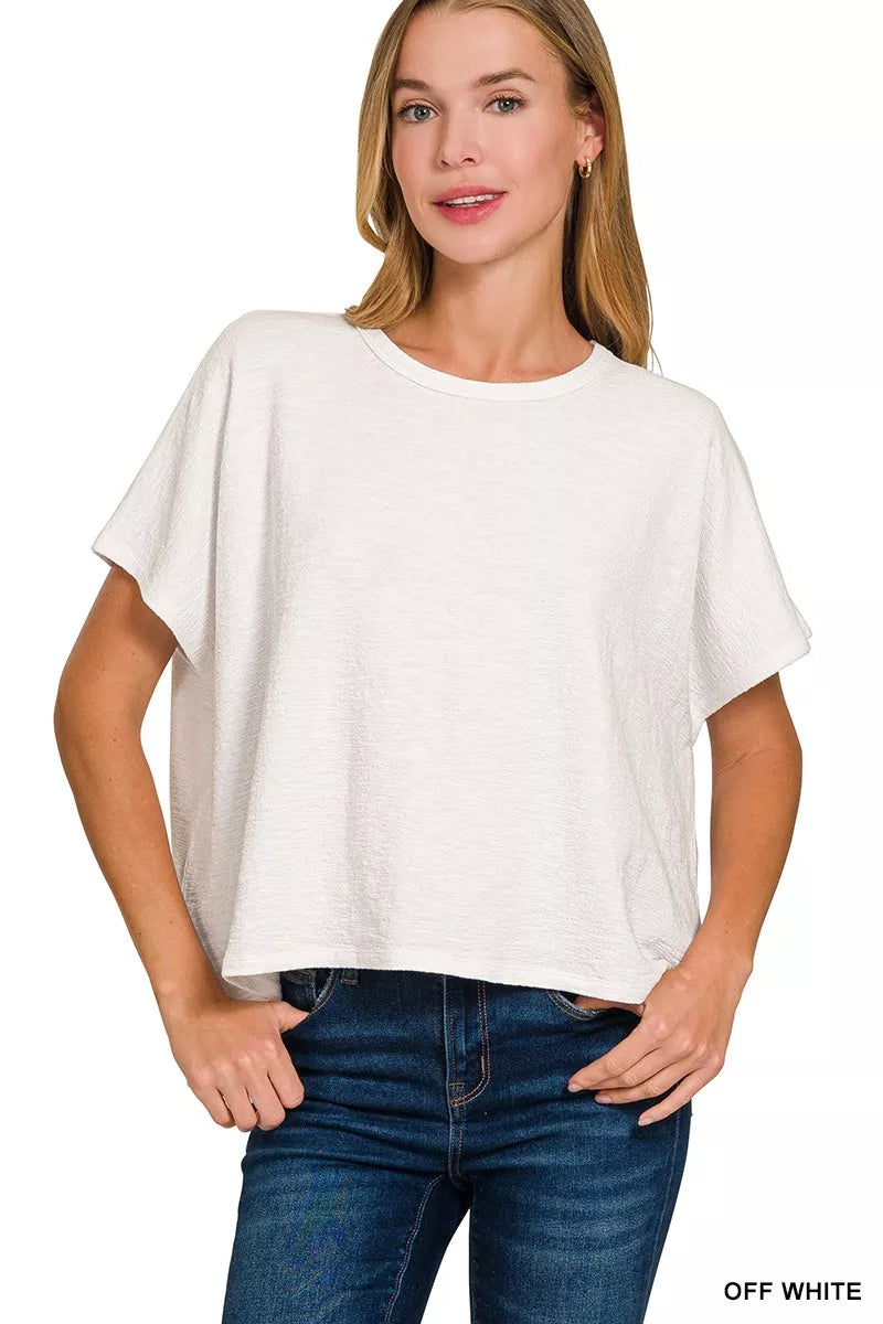 Zenana Cotton Slub Oversized Tee 1
