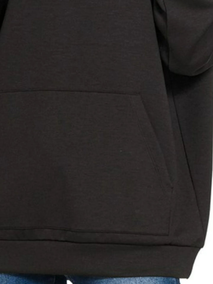 Zenana Oversized Scuba Hoodie With Kangaroo Pocket