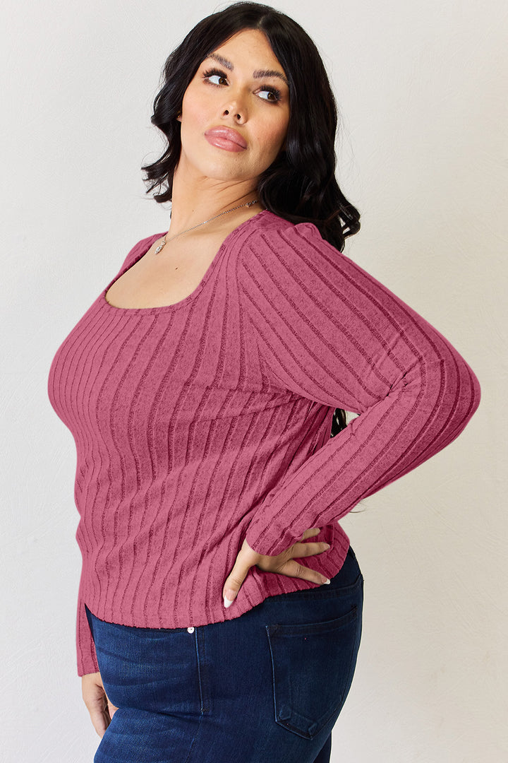 Basic Bae Full Size Ribbed Long Sleeve T Shirt