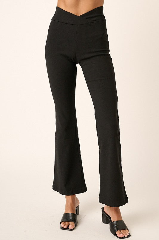 Black Mittoshop Surplice V Waist Flare Pants