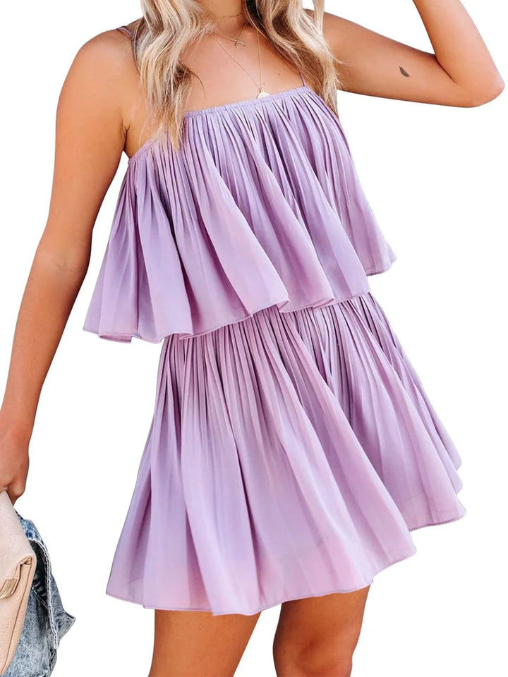 Lilac Ruched Spaghetti Strap Romper