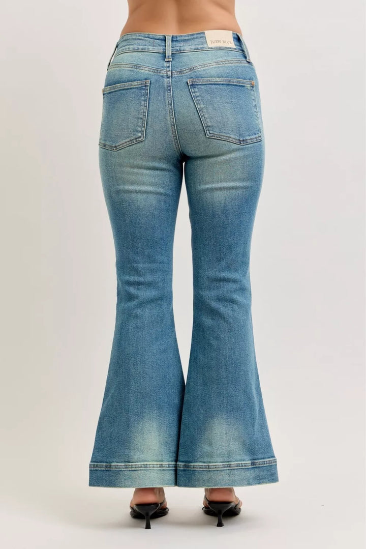 Md Judy Blue High Waist Vintage Wash Flare Jeans