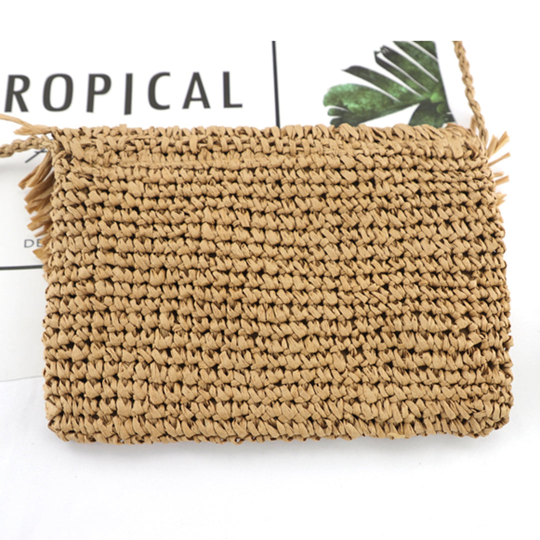Sofia Foldover Straw Crossbody Bag 1