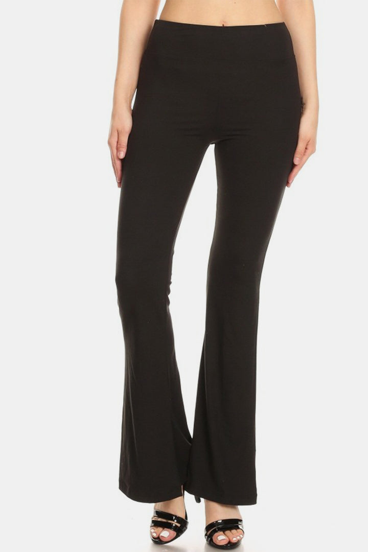 Black Leggings Depot High Waist Flare Leggings