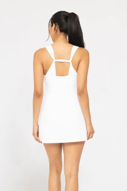 White Mono B Adjustable Active A Line Dress 2
