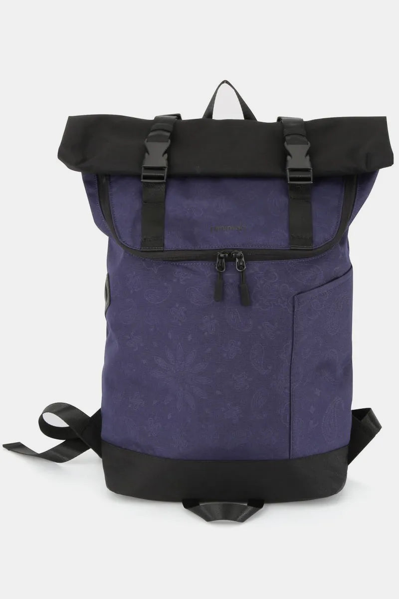 Navy Himawari Contrast Waterproof Canvas Backpack Bag