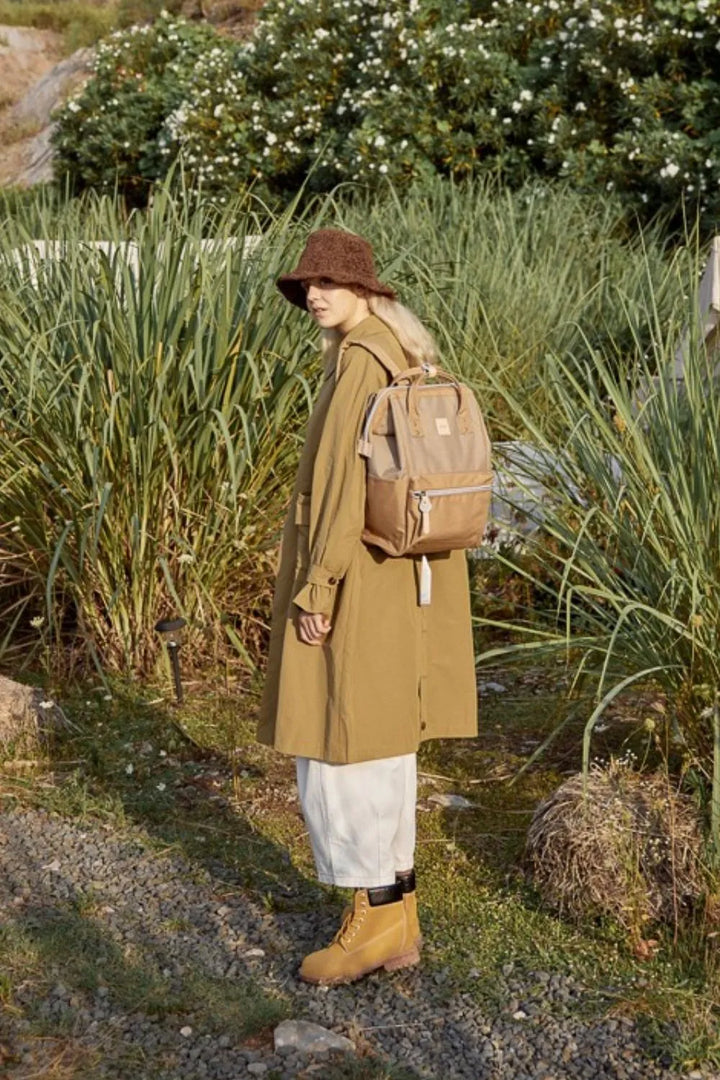 Grey/Mint Himawari Water Resistant Canvas Backpack Bag With Side Pockets 1