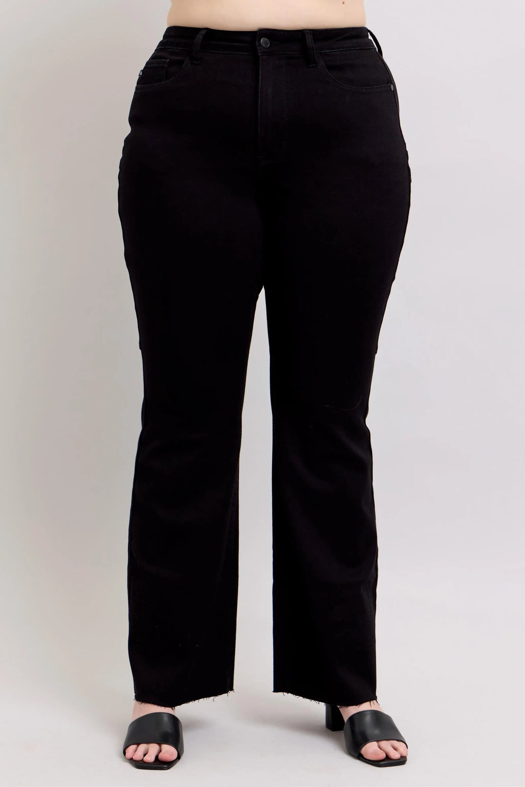 Bk Judy Blue Full Size High Waist Star Seam Detail Flare Plus Size