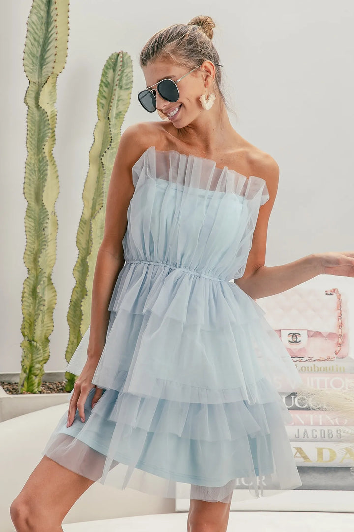 Bibi Sleeveless Layered Organza Dress