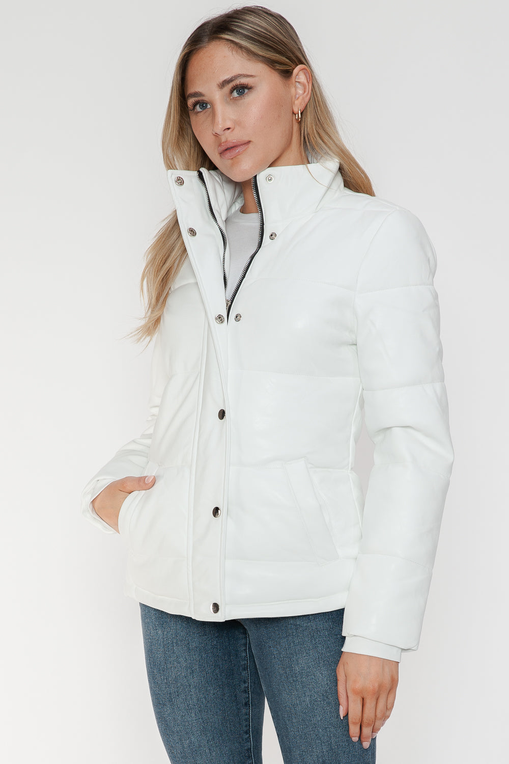 Ymi Pocketed Zip Up Turtleneck Puffer Jacket 1