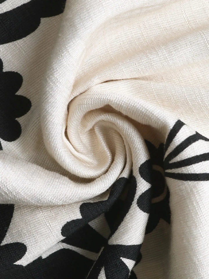 Smocked Printed Wide Leg Jumpsuit