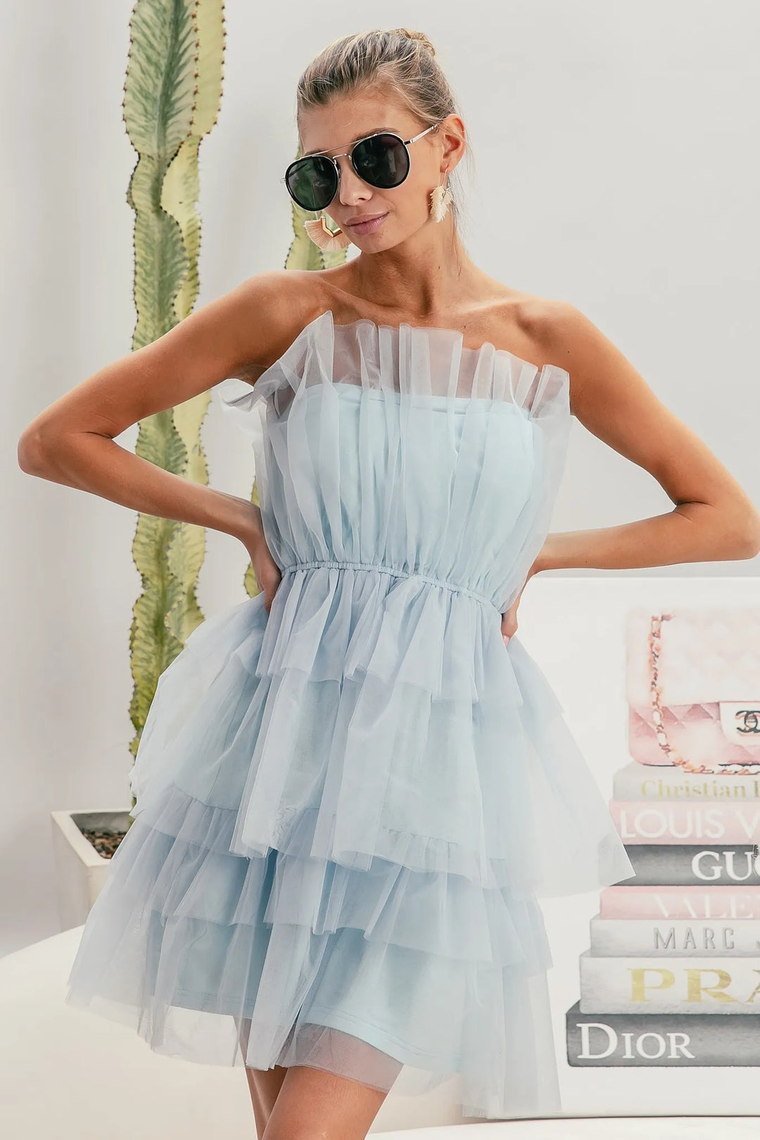 Bibi Sleeveless Layered Organza Dress
