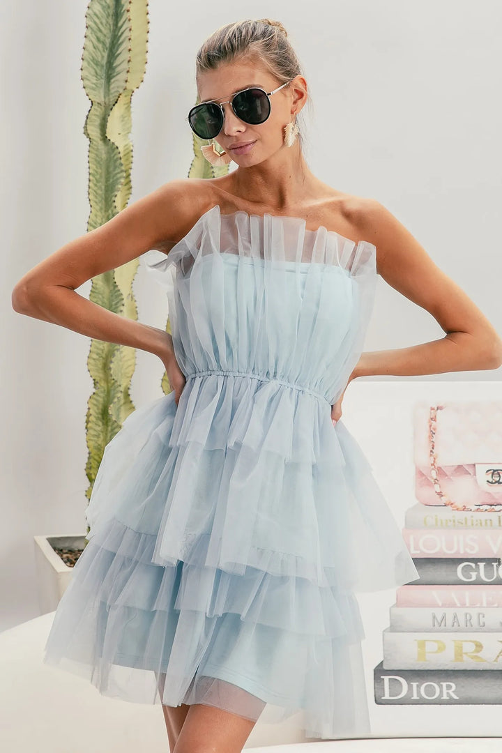 Bibi Sleeveless Layered Organza Dress