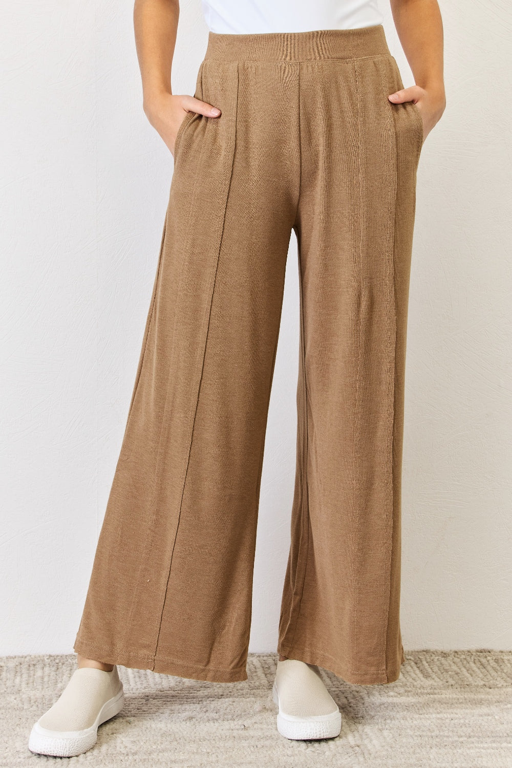 Mocha Risen Ultra Soft Wide Leg Pants