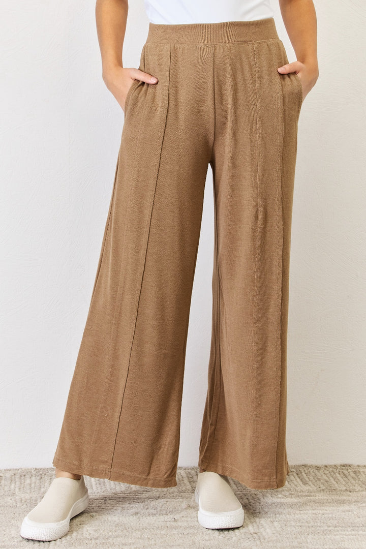 Mocha Risen Ultra Soft Wide Leg Pants