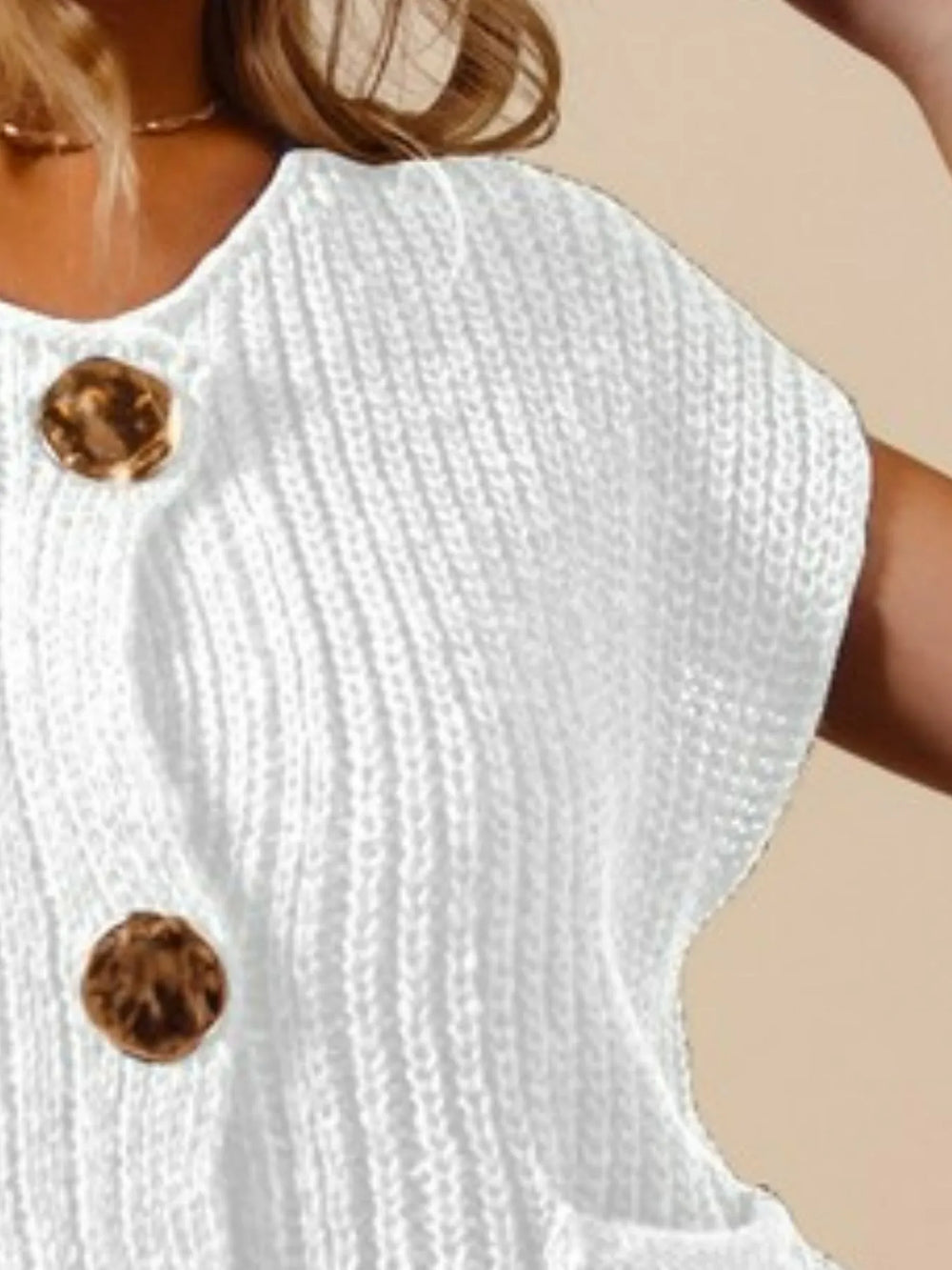 Off White So Me Big Metal Button Front Sweater Vest 1