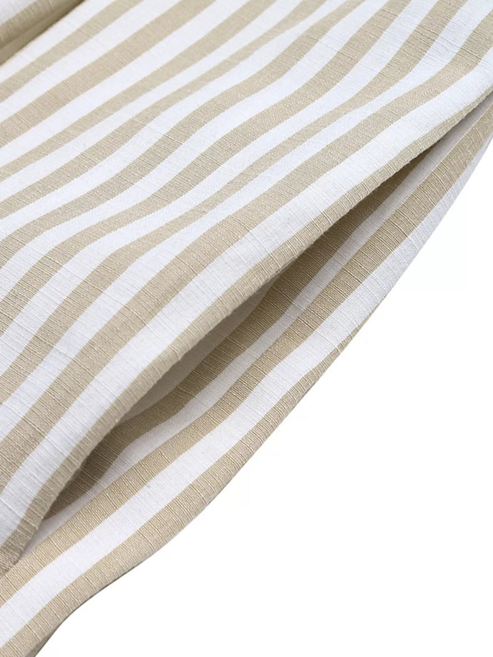 Striped Button Front Wide Leg Jumpsuit