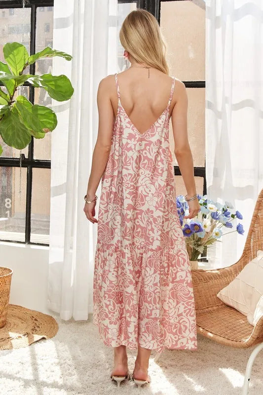 Blush Adora Dress With Bead Detail On Shoulder