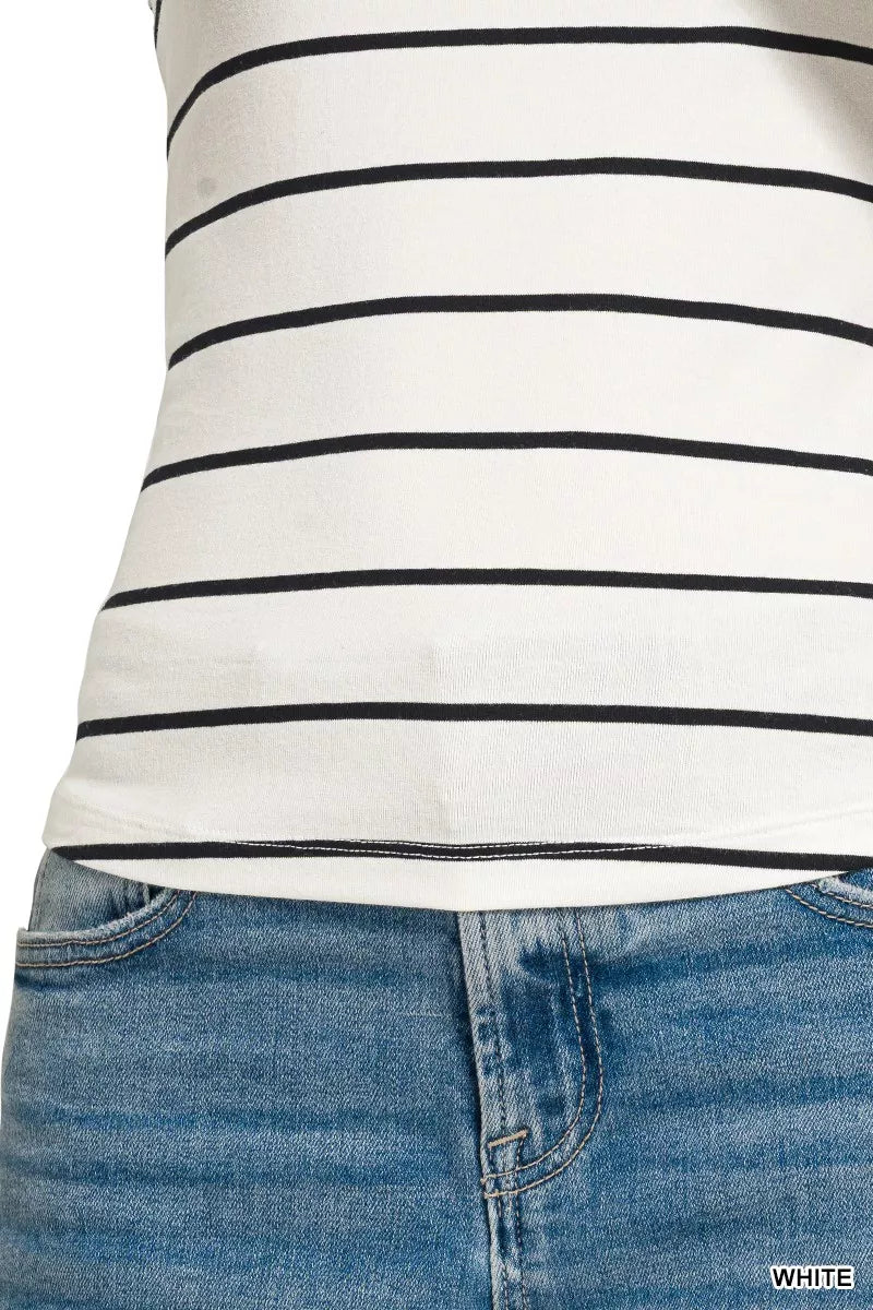Zenana Striped Round Neck Tank Top 1