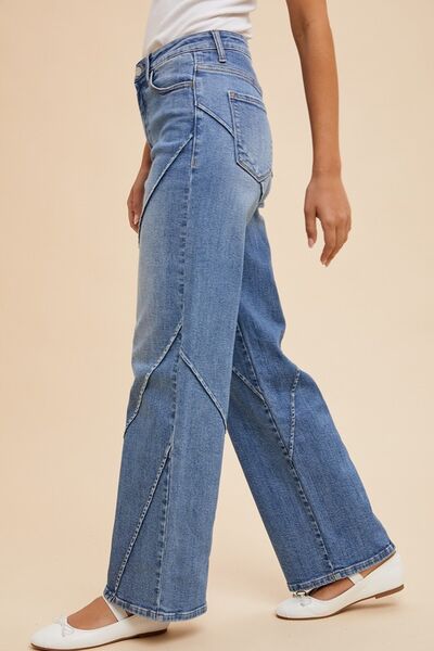 Medium Annie Wear Decorative Seams Wide Leg Jeans