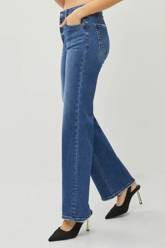 Dark Risen High Rise Straight Jeans 2