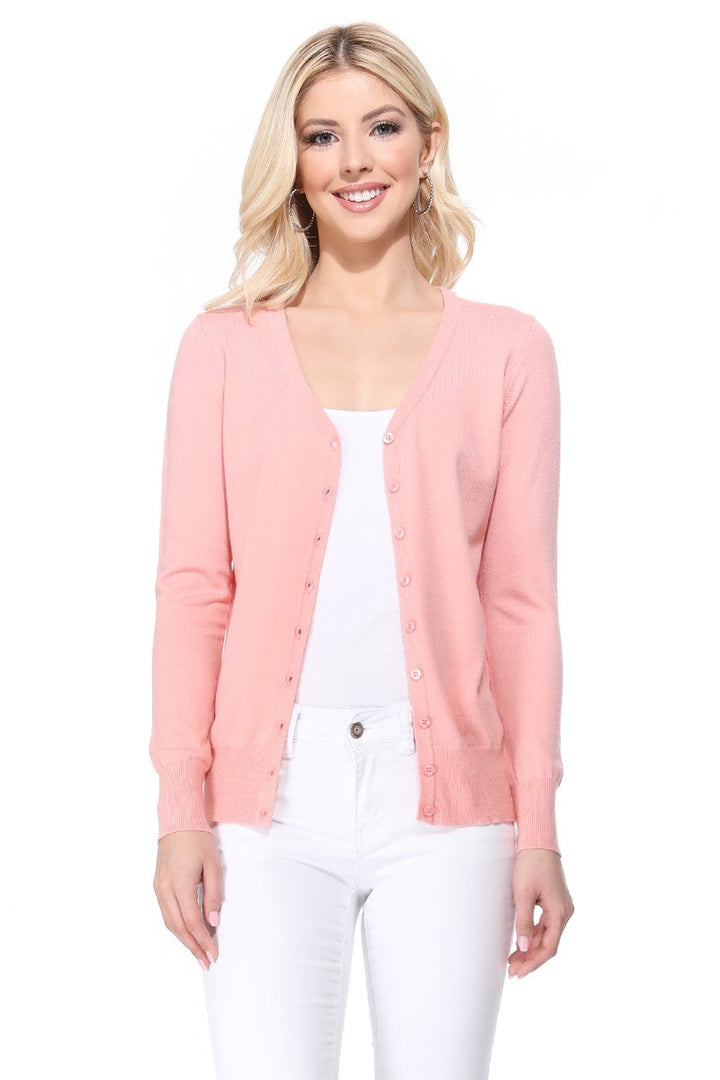 Peacock Womens V Neck Button Down Knit Cardigan Sweater