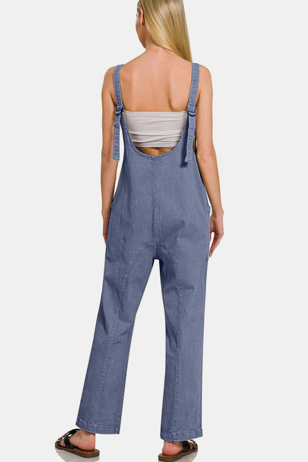 Black berry Zenana Pocketed Wide Strap Jumpsuit
