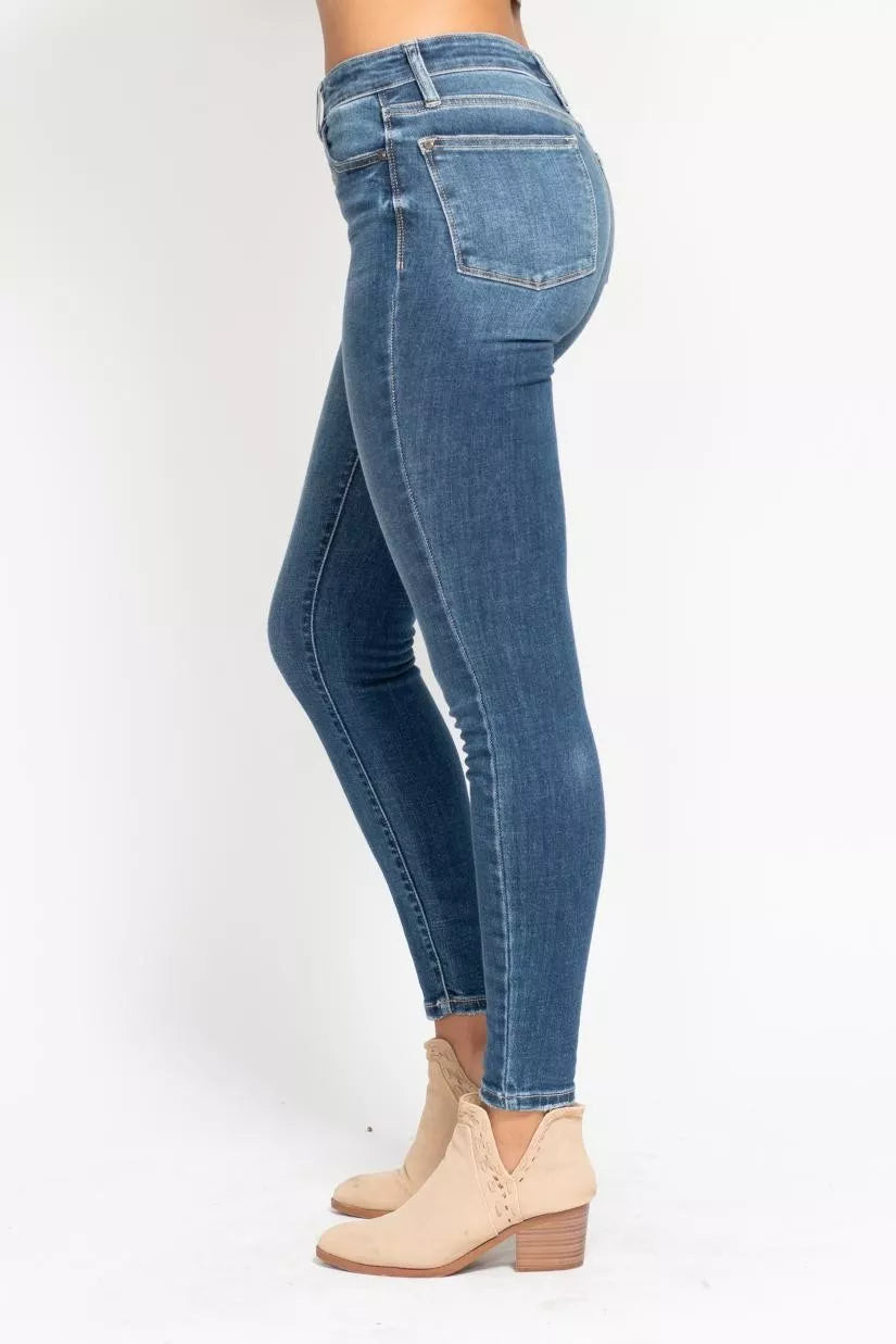 Md Judy Blue Full Size High Rise Button Fly Skinny Jeans Plus Size