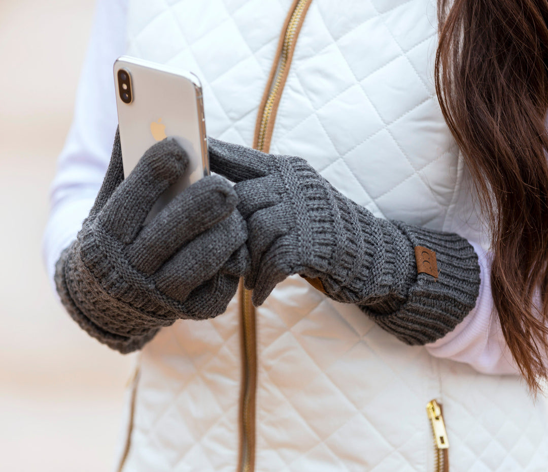 New Olive C C® Knit Touch Gloves
