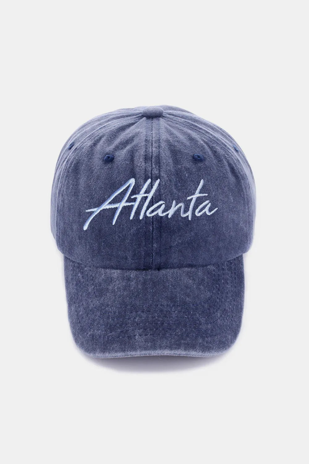 Atlanta Ash Mocha Zenana Washed Atlanta Embroidered Baseball Cap