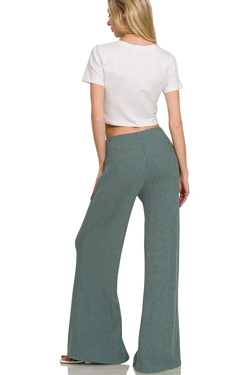 Zenana Mock Neck Top And Pants Sweater Set
