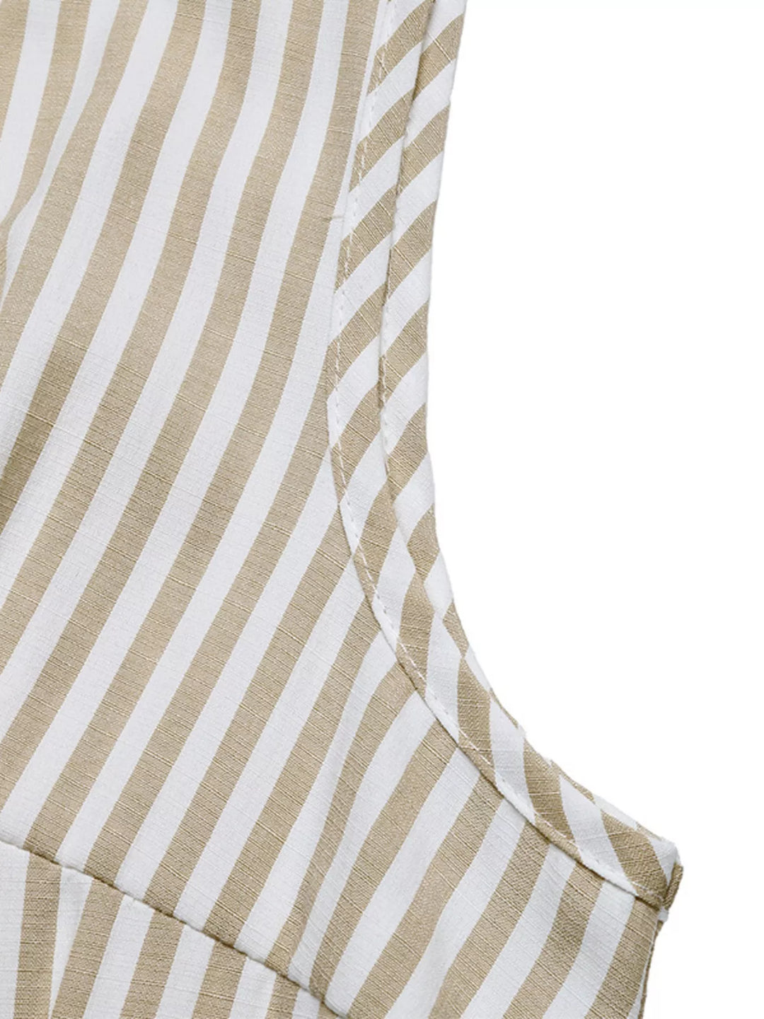 Striped Button Front Wide Leg Jumpsuit