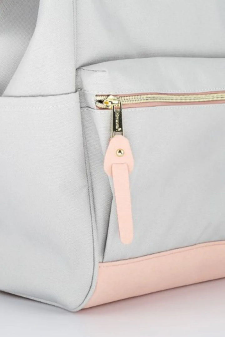 Himawari Contrast Waterproof Canvas Backpack Bag With Side Pockets