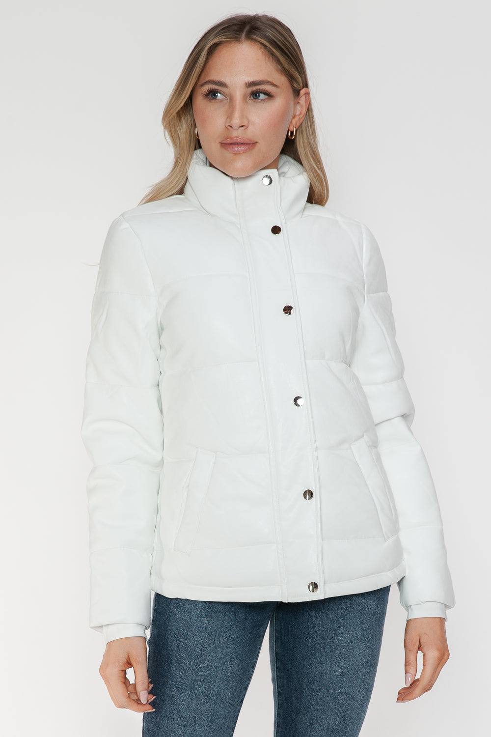 Ymi Pocketed Zip Up Turtleneck Puffer Jacket 1