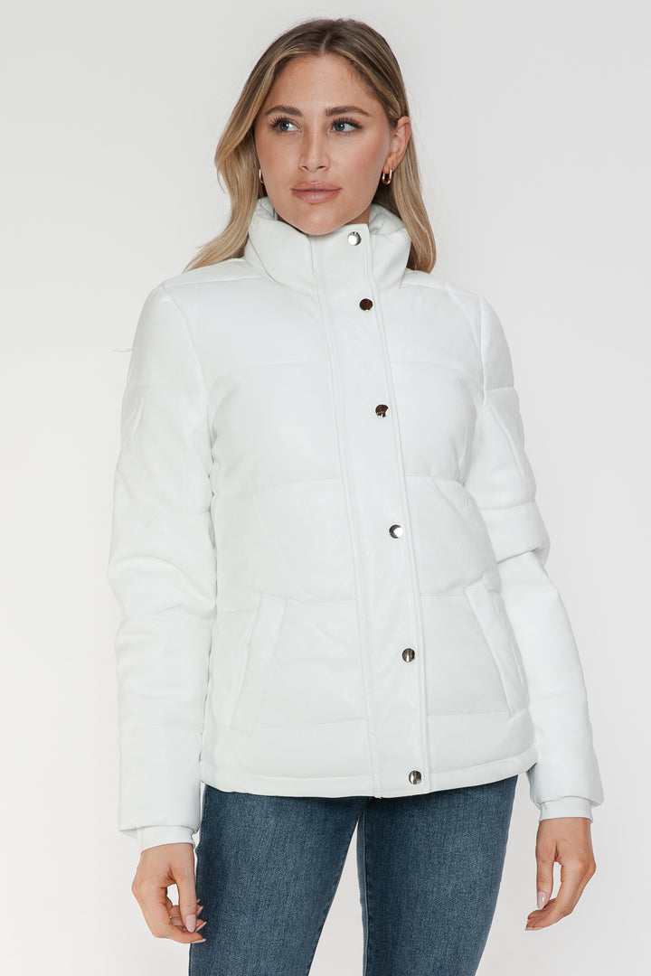 Ymi Pocketed Zip Up Turtleneck Puffer Jacket 1