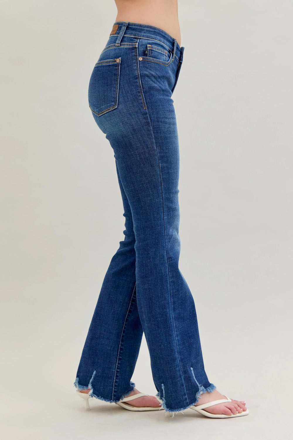 Dk Judy Blue Full Size Mid Rise Non Distressed Hem Bootcut Jeans Plus Size