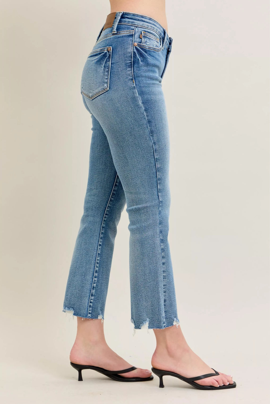 Md Judy Blue Mr Vintage Wash Destroy Hem Kick Flare Jeans