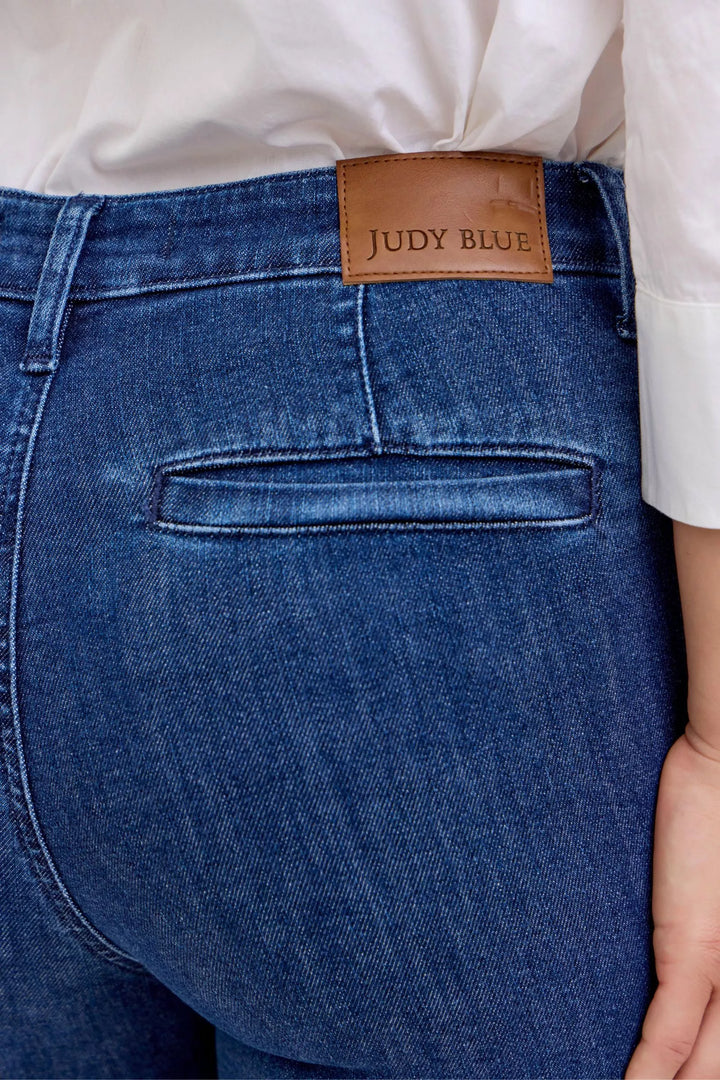 Dk Judy Blue High Waist Flare Jeans With Front Patch Pockets