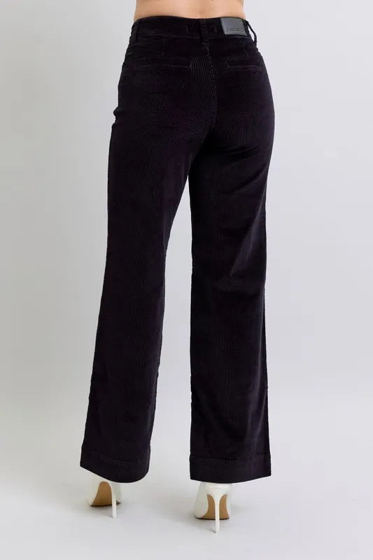 Bk Judy Blue Full Size High Waist Corduroy Trouser Wide Plus Size