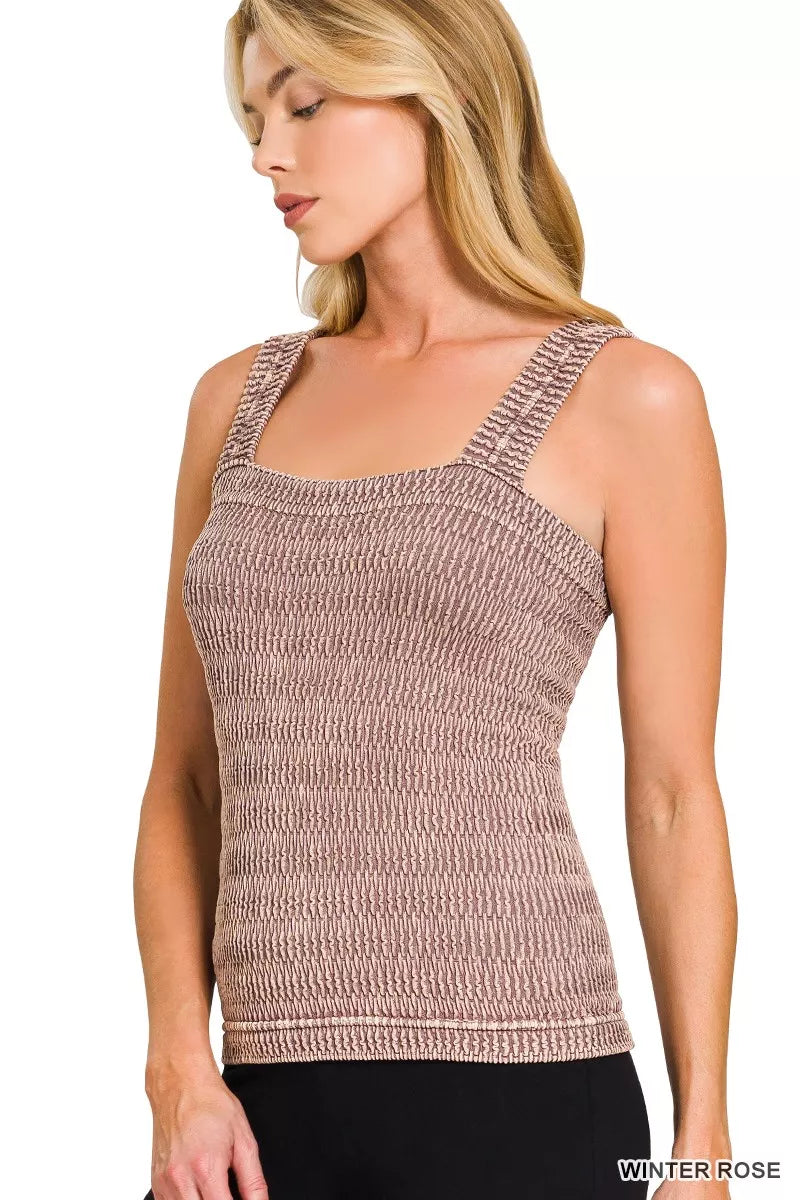 Winter Rose Zenana Seamless Winkle Stone Washed Tank Top 3