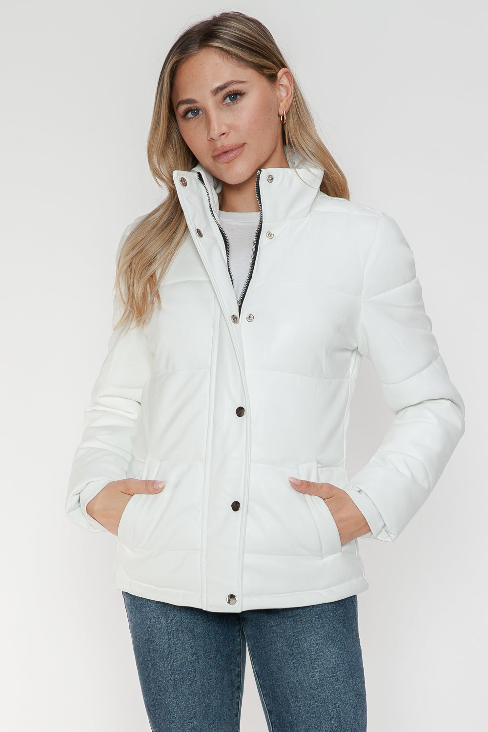 Ymi Pocketed Zip Up Turtleneck Puffer Jacket 1