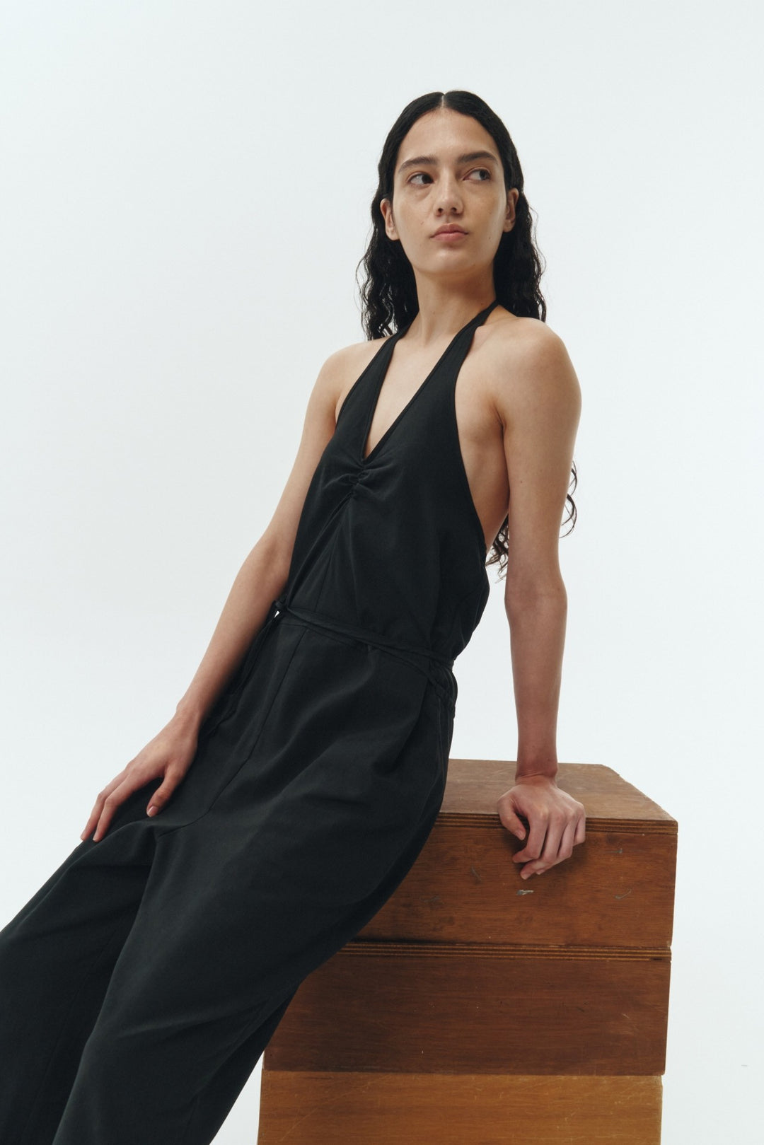 Khaki Gray Daisy Solid Jumpsuit